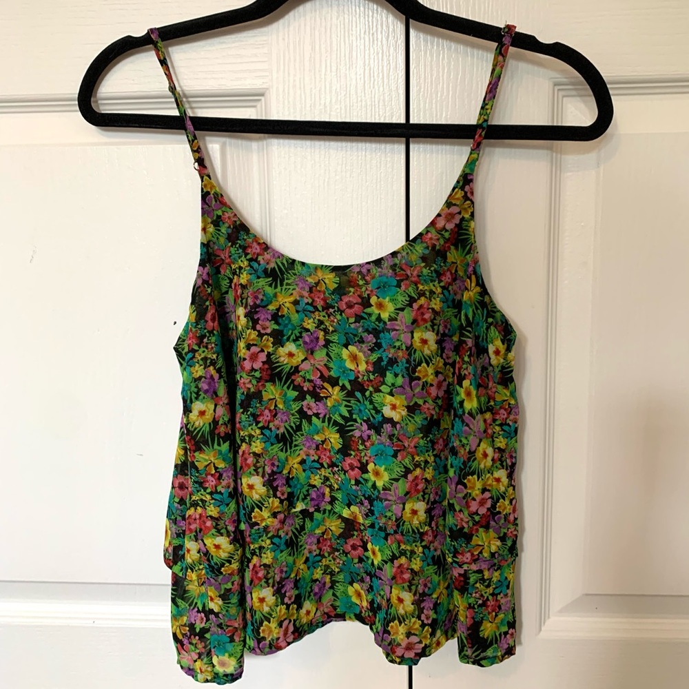 Garage floral chiffon top size S